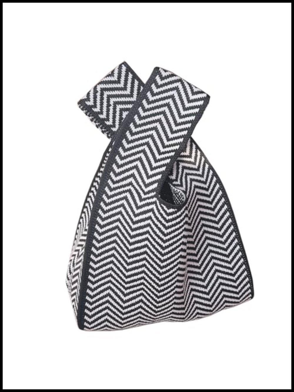 Japanese Knot Bag Wristlet Handbag - Knit Tote, Compact & Cute
